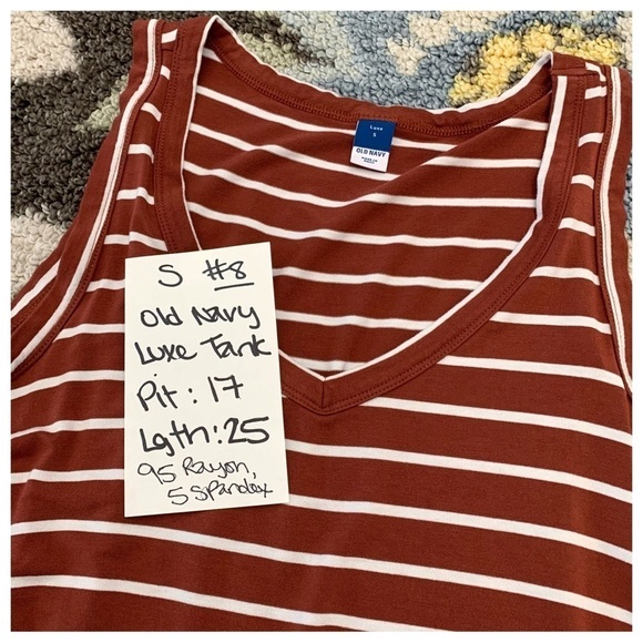 #8 Old Navy Luxe Striped V-Neck Casual Sleeveless Tank Blouse Shirt Top Small - Picture 3 of 5
